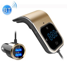 BC39 Dual USB Charging Smart Bluetooth FM Transmitter MP3 Music Player Car Kit, Support Hands-Free Call & TF Card & U Disk(Gold)