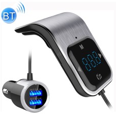 BC39 Dual USB Charging Smart Bluetooth FM Transmitter MP3 Music Player Car Kit, Support Hands-Free Call & TF Card & U Disk(Silver)