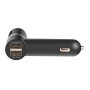 BC08 Dual USB Car Charger Bluetooth FM Transmitter Kit, Support LCD Display / Hands-free(Black)