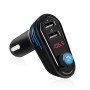 AP02 Car Bluetooth V4.2 MP3 Player FM Transmitter 5V 3.1A Output Dual USB Ports Car Charger with LED Light, Built-in Mic, Support U-disk & Hands-free / Answer Calls(Black)
