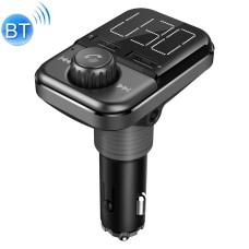 BT72 Dual USB Charging Smart Bluetooth FM Transmitter MP3 Music Player Car Kit with 1.5 inch White Display Screen, Support Bluetooth Call, TF Card & U Disk