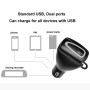 C2 2 в 1 Bluetooth Earphone Car Dar Charger, поддержка обработки и смартфонов с поддержкой рук и смартфонов двойной USB-функции (Black)