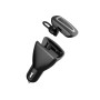 C2 2 in 1 Bluetooth Earphone Car Charger, Support Hands-free Call & Smartphones Double USB Charging Function (Black)