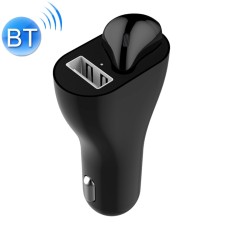RV1 2 в 1 2.4A USB-порт-картаре для автомобиля и V5.0 Bluetooth-гарнитура, поддержка звонка без рук (черное левое ухо)