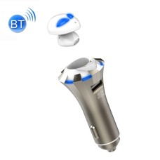 A8 3 in 1 Bluetooth Earphone & Safety Hammer & Car Charger, Support Hands-free Call & USB Quick Charger Function