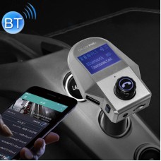 M8S 1.44 inch LCD Screen Car Bluetooth Hands Free Radio FM Transmitter Dual USB Ports Car Charger, Support TF Card & U Disk (Not Included) Function & One Key Answer / Hang Up & AUX(Silver)