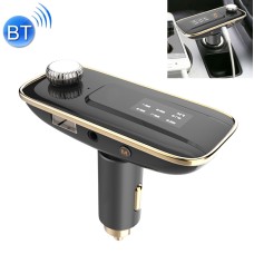 LS-3012 Wireless Bluetooth FM Transmitter MP3 Player Radio Adapter Car Kit Charger, with 1.1 inch Display, Hand-Free Calling, Music Player, USB Charging Port, NFC Function, Support TF Card Slot AUX Input (Gold)