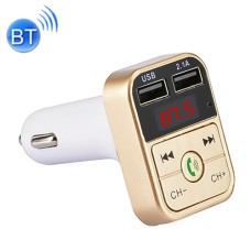 B2 Dual USB Charging Bluetooth FM Transmitter MP3 Music Player Car Kit, Support Hands-Free Call  & TF Card & U Disk (Gold)
