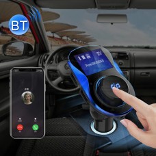BC28 Wireless Bluetooth FM Transmitter Radio Adapter Car Charger, with 1.4 inch LCD Display, Music Player Support TF Card USB Flash Drive AUX Output for Smartphones(Blue)