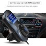 BC30 Wireless Bluetooth FM Transmitter Radio Adapter Car Charger, with Hand-Free Calling and 1.4 inch LCD Display, Supports TF Card Slot USB Car Charger for Smartphones