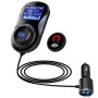 BC30 Wireless Bluetooth FM Transmitter Radio Adapter Car Charger, with Hand-Free Calling and 1.4 inch LCD Display, Supports TF Card Slot USB Car Charger for Smartphones