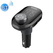 Hoco Wireless Bluetooth v4.2 FM-передатчик автомобиль автомобиль зарядные устройства, поддержка звонка без рук / MP3-плеер / двойные USB-порты (черный)