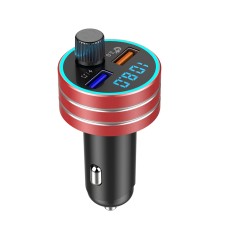 C1 Многофункциональный автомобильный двойной USB -заряд MP3 Музыкалист Bluetooth FM -передатчик (красный)