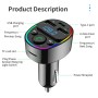 Car Bluetooth Mp3 -плеер Audio FM -передатчик с окружающим светом