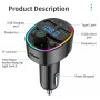 Car Bluetooth MP3 Player FM Transmitter With Phone Hands-free Knob Support Voltage Detection & Ambient Light