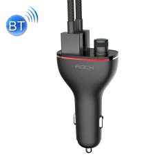 Rock B300 Беспроводная Bluetooth v4.2 FM-передатчика Radio Adapter Car Зарядное устройство, с двойным USB-выводом и звонком без рук, музыкальный игрок поддерживает USB Flash Drive и U-диск, совместим с iOS & Android