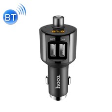Hoco Wireless Bluetooth V4.2 FM Transmitter Car Charger Kit, with Hands-free Call / MP3 Player Supported Dual USB Ports 5V 2.4A Output(Tarnish)