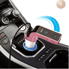 Многофункциональное автомобильное зарядное устройство Bluetooth с полным частотным FM -передатчиком / стереопогристом MP3 для iPhone 6S & 6S Plus, Galaxy Note 5 & S6 Edge+и большинство мобильных устройств Bluetooth (розовый)