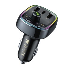 WK WP-C39 USB+USB-C/TYPE-C MP3 Bluetooth Car Fast Charger (черное)