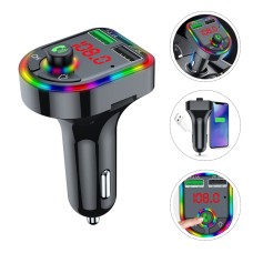 F6 Car FM Transmitter Colorful Breathing Atmosphere Lamp  MP3 Player Charger