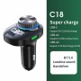 C18 Car Audio Receiver 3.1A Quick Charge USB Device BT 5.0 Color LED Backlight FM Transmitter
