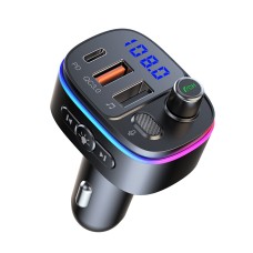 T65 CAR Bluetooth FM-передатчик Dual USB Type-C Зарядное устройство QC3.0