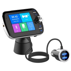 DAB004 Цвет экрана CAR Quick Charge Dab Dival Transcome Receiver Plug Card Mp3 Bluetooth FM FM Transmission (Black)