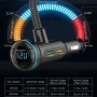 BT14 Dual Display Long Tube Car Bluetooth / MP3 / FM Transmitter Supports EQ Sound Effect Voltage Detection