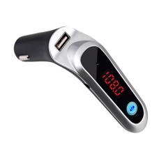 S7 Smart Digital Display Music Player Calling Car Charger, Color: Silver