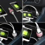 Car Diamond Aluminium Alloy QC3.0 Dual USB Quick Charger(Pink)