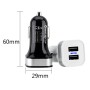 XPower G5 Universal Car Dual USB Quick Charger 2 USB Ports Charger DC12-24V 3.6A(Black)