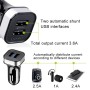 XPower G5 Universal Car Dual USB Quick Charger 2 USB Ports Charger DC12-24V 3.6A(Black)