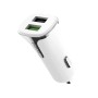 hoco Z31 18W 3.4A Portable QC3.0 Dual USB Car Charger (White)