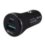 YAOMAISI Y-01 5V 3A Output QC3.0 + Type-C Dual Ports Smart Car Charger, For iPad, iPhone, Galaxy, Huawei, Xiaomi, LG, HTC and Other Smart Phones, Rechargeable Devices(Black)