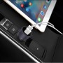 YAOMAISI Y-03 5V 2.1A Output Aluminium Alloy Dual USB Ports Smart Car Charger with Voltage Display & Cigar Lighter, For iPad, iPhone, Galaxy, Huawei, Xiaomi, LG, HTC and Other Smart Phones, Rechargeable Devices(Black)