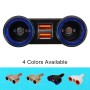 Car Socket Two-hole Power Expansion Seat 90W 2.1A  2USB & 2Sockets Car Dual USB Charger