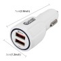 DC 12-24V Quick Charger 3.0 Car Charger with 3.1A Car Dual USB Chargers(White)