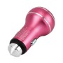 DC 12-24V Digital Charger Intelligent Matching Current Intelligent Charge Dual USB Car Charger(Magenta)