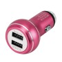 DC 12-24V Digital Charger Intelligent Matching Current Intelligent Charge Dual USB Car Charger(Magenta)