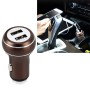 DC 12-24V Digital Charger Intelligent Matching Current Intelligent Charge Dual USB Car Charger(Brown)