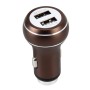 DC 12-24V Digital Charger Intelligent Matching Current Intelligent Charge Dual USB Car Charger(Brown)