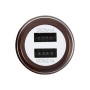 DC 12-24V Digital Charger Intelligent Matching Current Intelligent Charge Dual USB Car Charger(Brown)