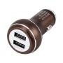 DC 12-24V Digital Charger Intelligent Matching Current Intelligent Charge Dual USB Car Charger(Brown)