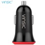 Vinsic VSCC205 High Speed Car Charger with USB-C / Type-C Female Output and Standard USB Output with LED Indicator Light, For iPhone, Galaxy, Sony, Lenovo, HTC, Huawei, and other Smartphones