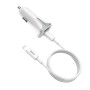 hoco Z31A 18W 3.4A Portable PD + QC3.0 Car Charger with 8 Pin Charging Cable (White)