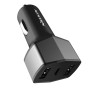 Nillkin 5V 3.4a / 5V 3a Dual USB + USB-C / Type-C Три порта Smart Car Зарядное устройство с светодиодным индикатором (черный)