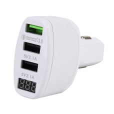 Car Charger 2.1A DC 5V Car 12V-24V  Car Charger USB 3.0 Fast Charge Quick Charge(White)