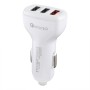 LZ-429 QC3.0 2.4A Three USB-порты Smart Quick Car Charger (White)