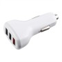 LZ-429 QC3.0 2.4A Three USB-порты Smart Quick Car Charger (White)