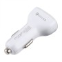 LZ-429 QC3.0 2.4A Three USB-порты Smart Quick Car Charger (White)